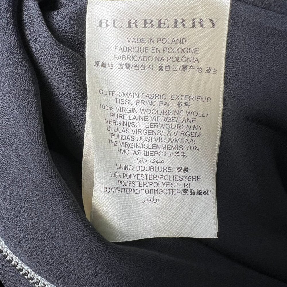 NWT BURBERRY 100% Wool Asymmetrical Neckline Mid-length Grey Dress 8US - Picture 6 of 12